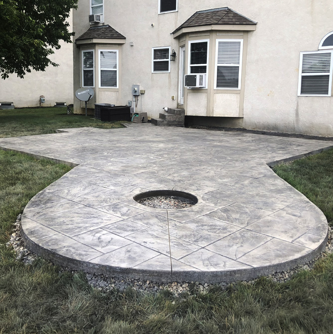 Concrete patios with firepits in Lewis Center